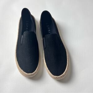 ESPRIT Women's Black  Erika Espadrille Slip-On Sneaker Sz 6.5